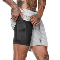 WW | Herren 2 in 1 Laufshorts Schnelltrocknend Für Sport Und Training Selfico