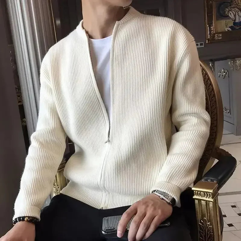 WW | Einfarbige Strickjacke Für Herren