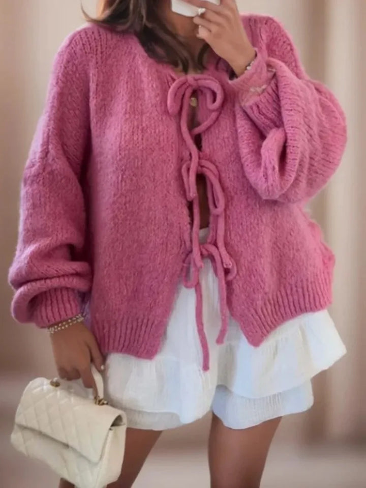 W&W Mode | Strickcardigan mit Schleifenverschluss für Damen