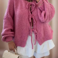 WW | Strickcardigan mit Schleifenverschluss für Damen