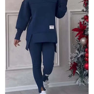 WW | Winter-Trainingsanzug für Damen mit unregelmäßigem Buchstabendruck