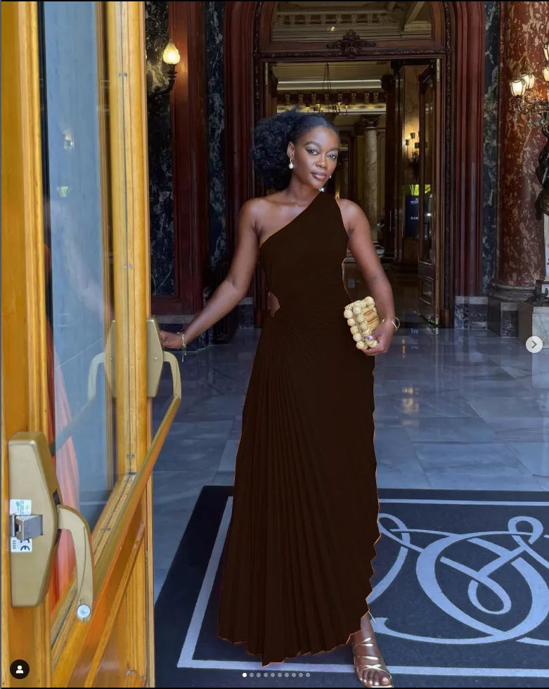 W&W Mode - Abendkleid mit Volants und Lederbesatz für Damen