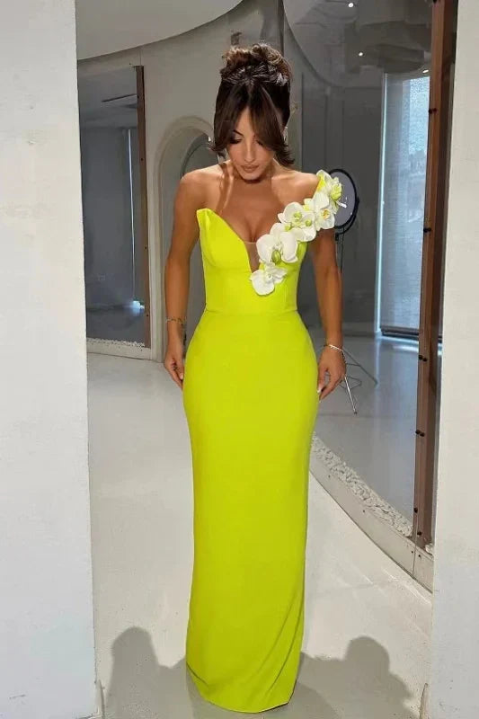 WW | Frauen Sexy Off The Shoulder Florals Bodycon Bandage Lange Kleid Mode Feier Abend Fest Nachtclub Kleid