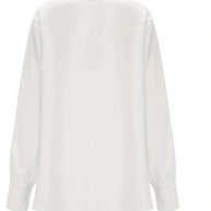 WW | weiße Bluse mit Wasserfallkragen