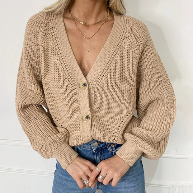 WW | STRICK-CARDIGAN MIT V-AUSSCHNITT