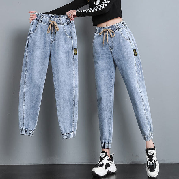 WW Klassische Komfortjeans: Damen Vintage Hochtaillen Jeans, Knöchellänge, Mom Jeans