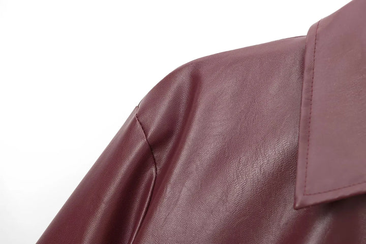 W&W Mode | Lederjacke mit Reißverschluss Vorne und Klassischem Reverskragen