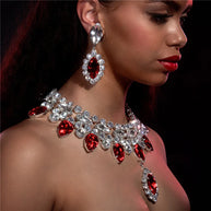 WW | Boho Silber Luxus Rhinestone Wassertropfen Anhänger Choker für Frauen Sexy Kristall Halskrause Statement Halskette Schmuck Zubehör