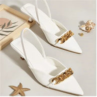 WW | Elegante Damen Pumps Mit Luxuriösem Ketten Detail