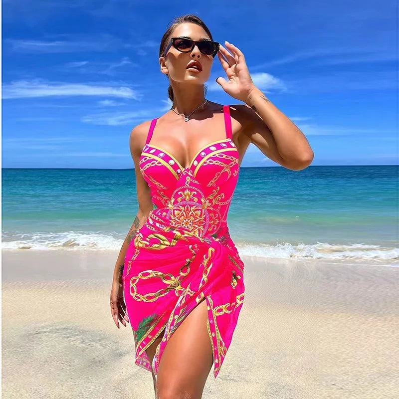 WW | Luxus Neu Zwei Teile Frauen Bikini Set Push Up Blumendruck Bikini Strappy Bandage Badebekleidung Brasilianisch Biquini Badeanzug