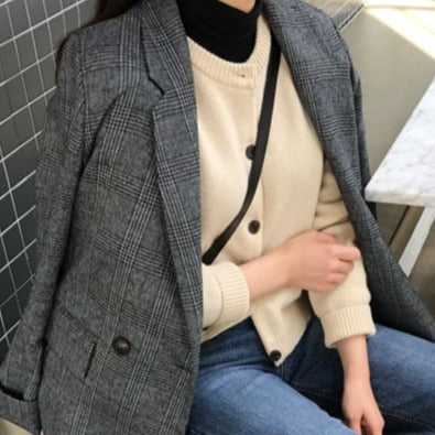 WW | blazer mit karierter jacke