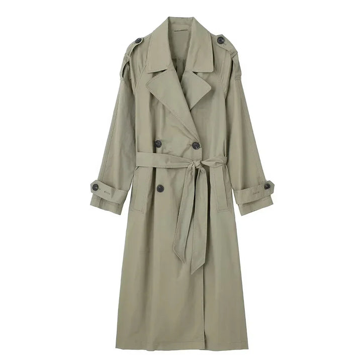 W&W Mode - Damen langer Mantel mit Gürtel