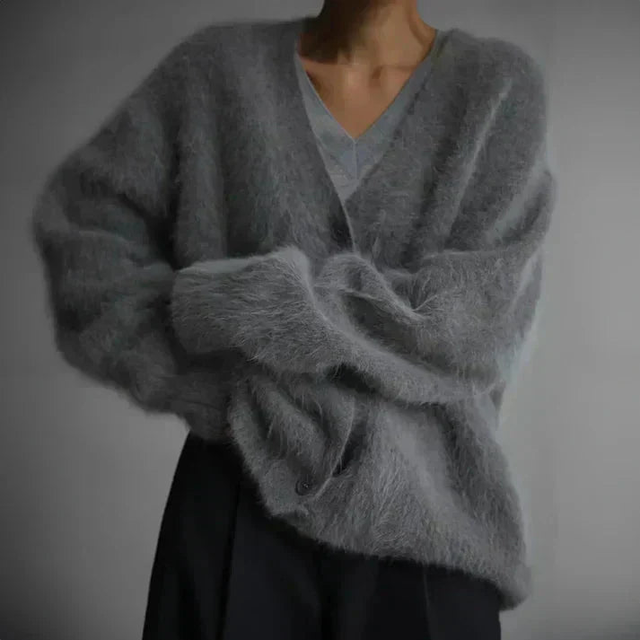 W&W Mode | Fluffy gestrickte Damenstrickjacke