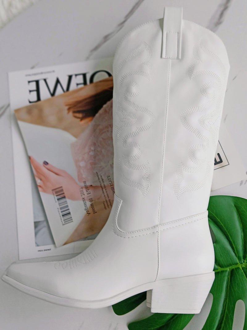 W&W Mode | Leder Cowboystiefel Schwarze Sohle