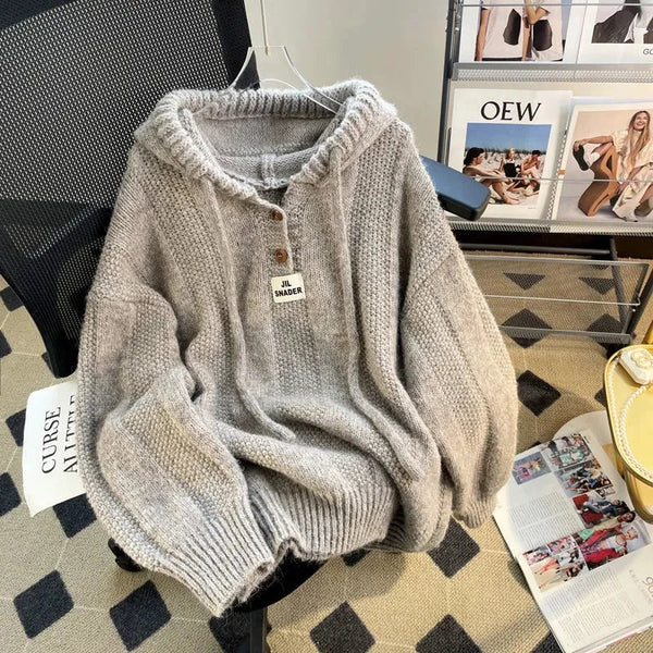 WOLFF | Damen-Hoodie mit Knöpfen und Kapuze für den Herbst und Winter