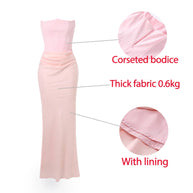 WW | Strapless Pink Satin Ballkleid
