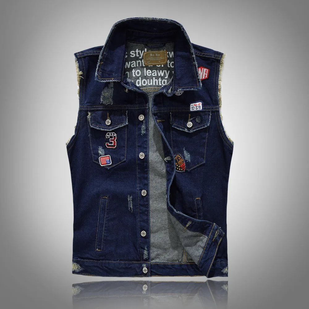 W&W Mode | Jeansweste Mit Patches Für Herren