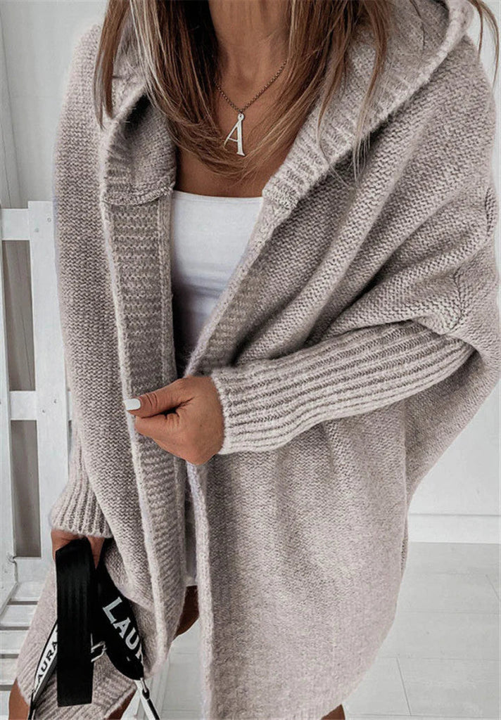 WW | Superweiche Gestrickte Strickjacke Mit Taschen Und Kapuze Für Damen