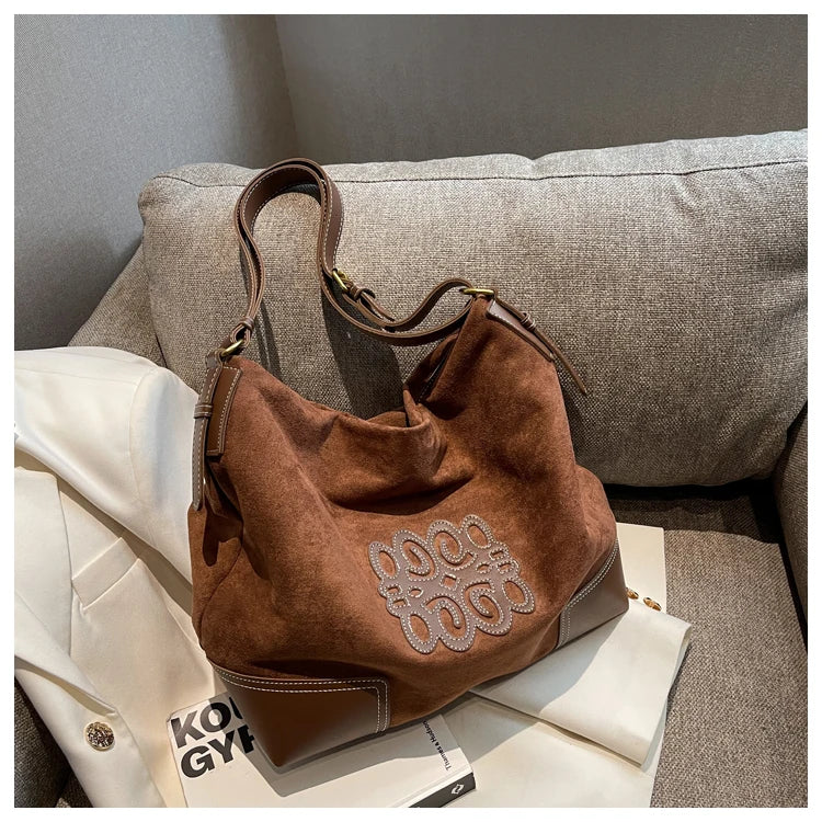 WW | Damen Luxus Marke Messenger Taschen Retro Braun Crossbody Tote Taschen Eimer Clutch Tasche Einkauf Große Kapazität Reisetasche