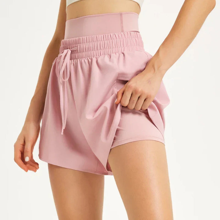 W&W Mode | Atmungsaktive Und Leichte 2 in 1 Quick Dry Shorts Für Damen Mit Kordelzug