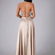 WW | Seiden-Maxikleid mit Geflochtenem Rücken Kleid Dich für Formelle Anlässe Lucette