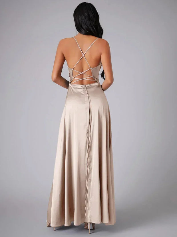 WW | Seiden-Maxikleid mit Geflochtenem Rücken Kleid Dich für Formelle Anlässe Lucette