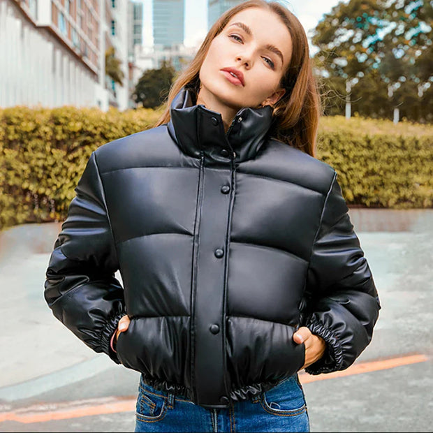 WW | Gepolsterte Lederjacke für Damen