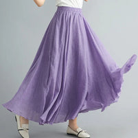 WW | Mode Baumwolle Leinen Kleidung Frauen Röcke Maxi Y2K Elegant Strand Saia Ropa Mujer Lässiges Kleid Boho Lange Röcke Faldas Harajuku