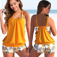 WW Tankini-Set | Sommerliches zweifarbiges Tankini-Set