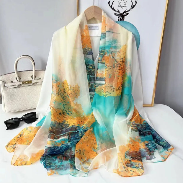 WW | Seidenschal Mit Elegantem Design Und Weicher Textur Für Kalte Tage Stil