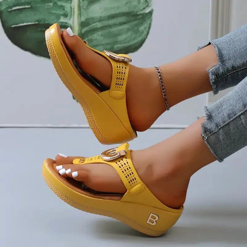 WW | Sommerschuhe, Große Plateausohlen, Rutschfest, Bequeme Strandschuhe