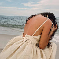 WW | Atmungsaktives Sommerkleid Aus Leinen Für Damen