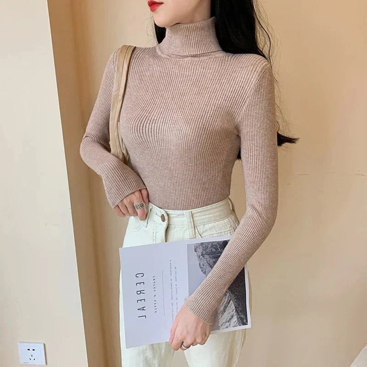 W&W Mode - Damen-Ripp-Turtleneck für elegante Raffinesse