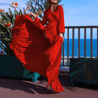 WW - Maxikleid mit V-Ausschnitt und Schlitz