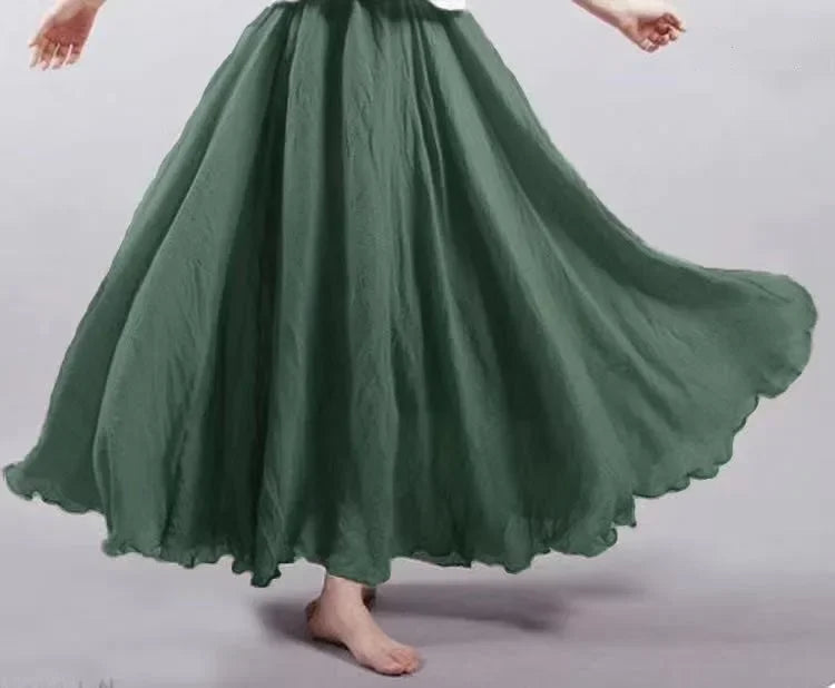 WW | Mode Baumwolle Leinen Kleidung Frauen Röcke Maxi Y2K Elegant Strand Saia Ropa Mujer Lässiges Kleid Boho Lange Röcke Faldas Harajuku