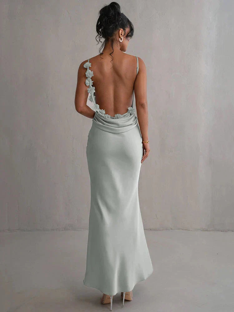 WW | Satin Kleid mit Blumen