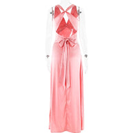 WW | Schleife Rückenfrei Abend Maxi Kleid