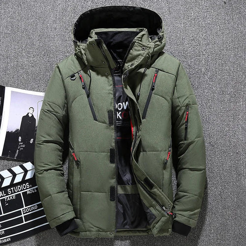 WW - Herren-Winterjacke - Warme, schlanke Daunenjacke mit Kapuze