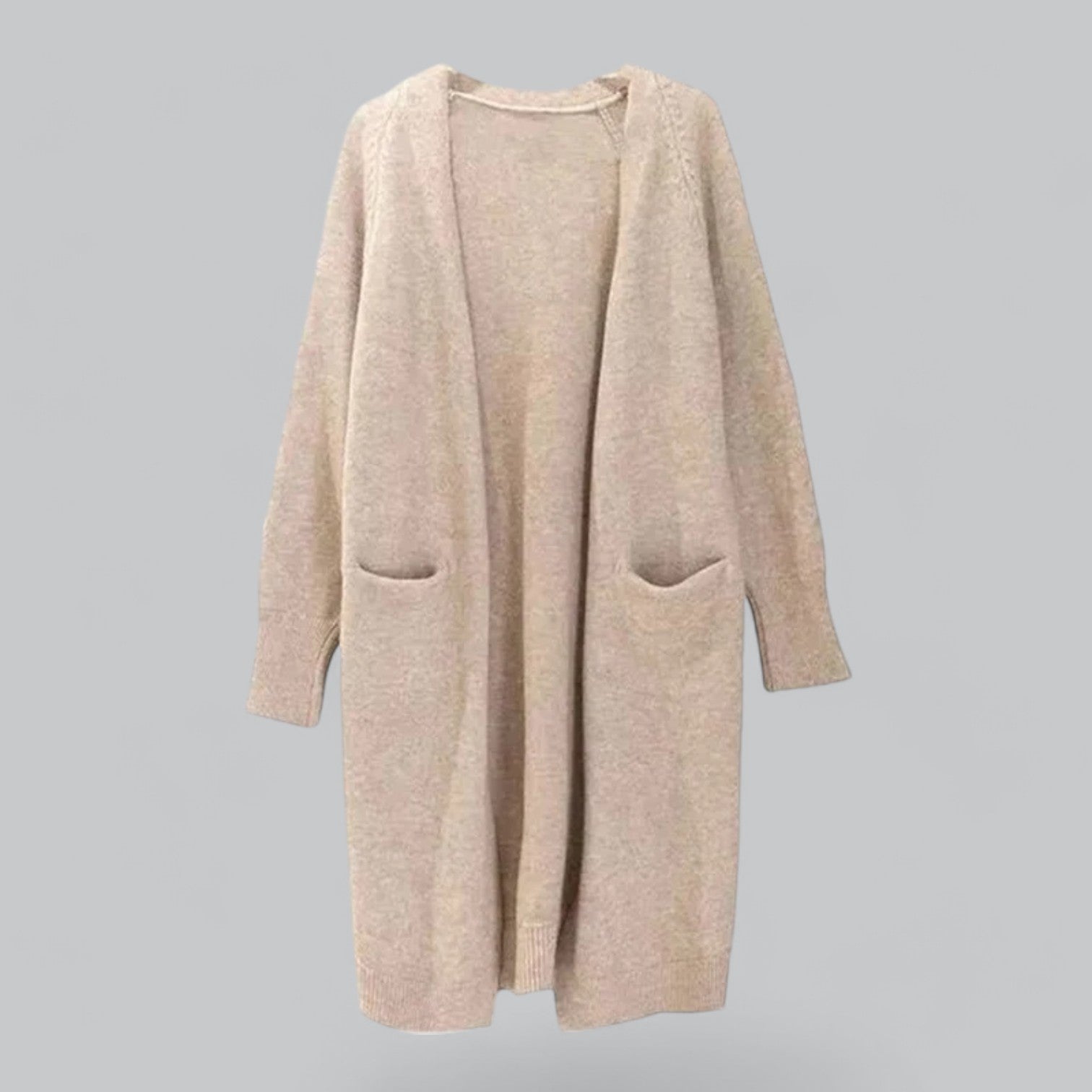 WW | Klassischer Langer Cashmere Strickjacke Für Frauen