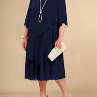 WW | Elegantes Chiffonkleid mit Lagen-Look