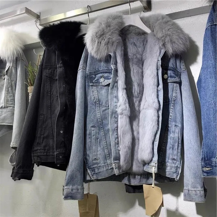 W&W Mode - Modische warme Jeansjacke für Frauen