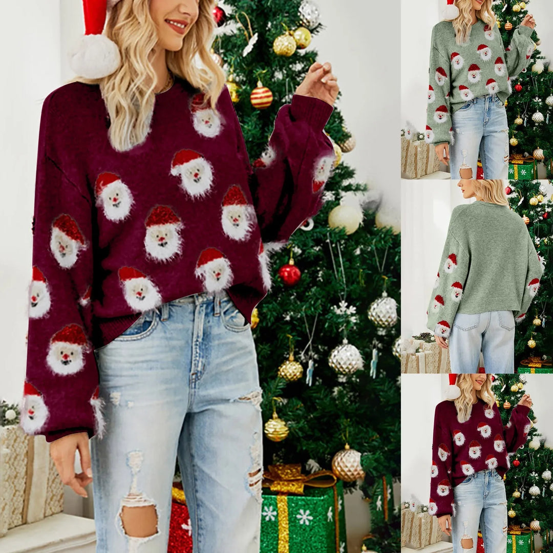 W&W Mode - Hässlicher Weihnachtspulli - Santa Claus Muster Pullover