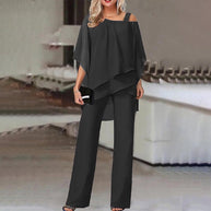 WW | Damen Jumpsuit | Zweiteiliges Set mit Cold Shoulder Design