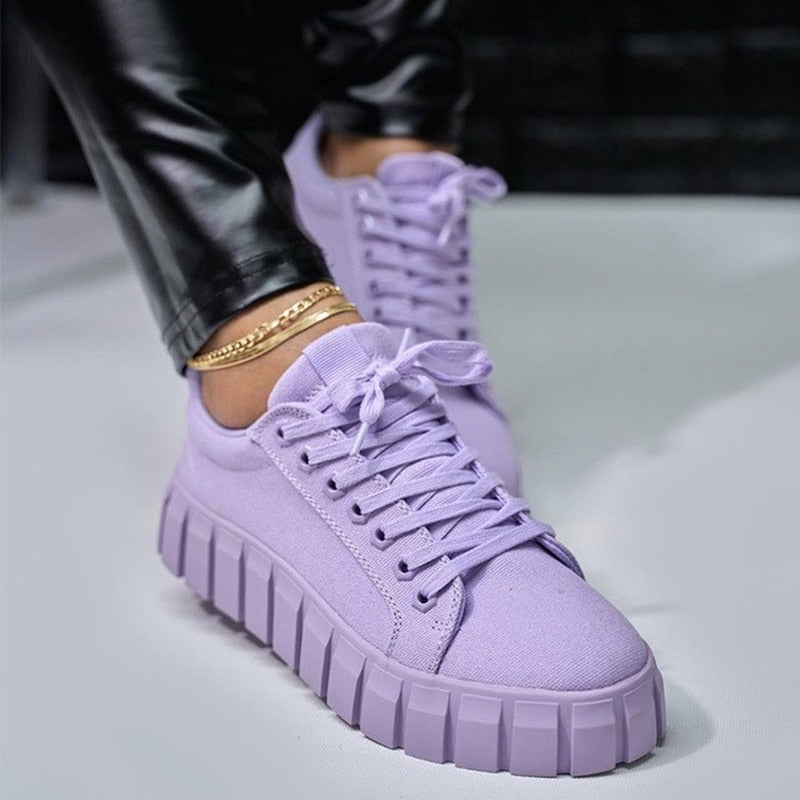 WW | Wildleder Sneakers Mit Klobigem Plateau Für Damen