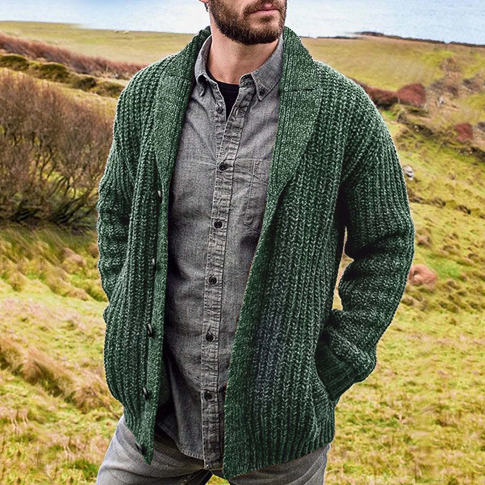 WW | Klassische Herren Strickjacke Im Retro Stil