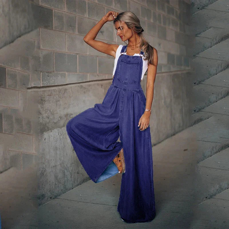Damen-Latzhose aus Oversize-Denim