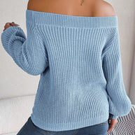 Lässiger Off-Shoulder Strickpullover