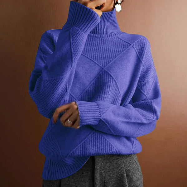 WW - Damen einfarbiger hoher Kragen Pullover