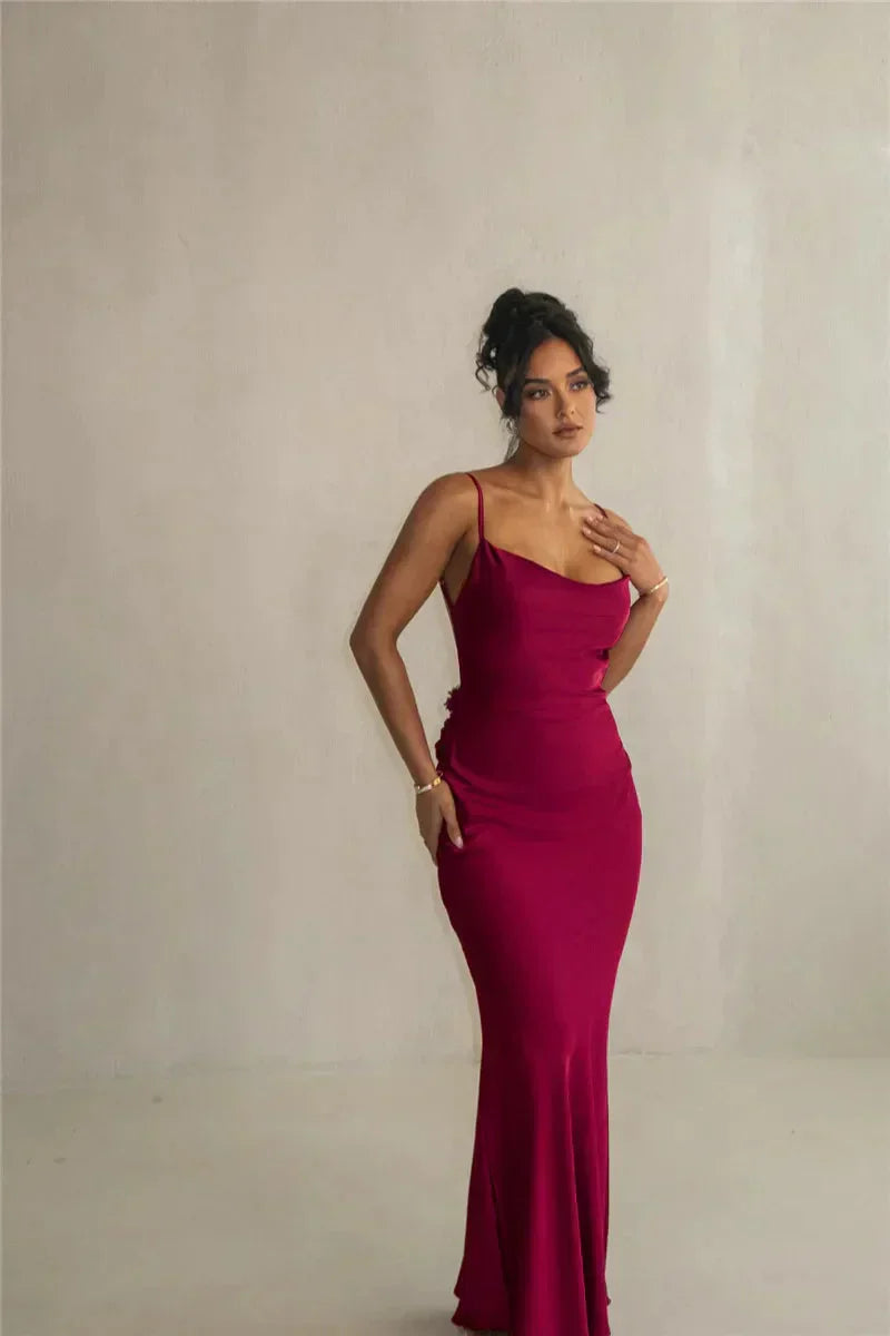 WW | Satin Kleid mit Blumen