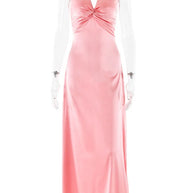 WW | Schleife Rückenfrei Abend Maxi Kleid